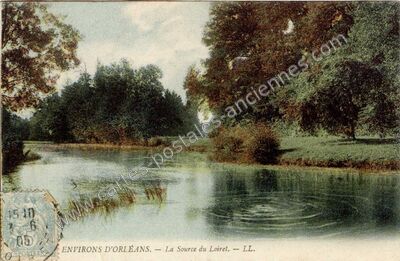 Carte postale ancienne La Source du Loiret — Orléans (Loiret)