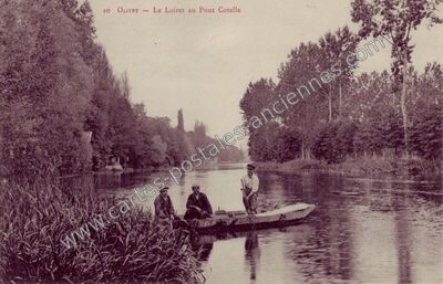 Carte postale ancienne Le Loiret au Pont Cotelle — Olivet (Loiret)