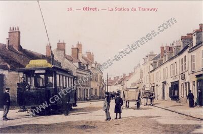 Carte postale ancienne La Station du Tramway — Olivet (Loiret)