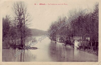 Carte postale ancienne Le Loiret en aval du Pont — Olivet (Loiret)