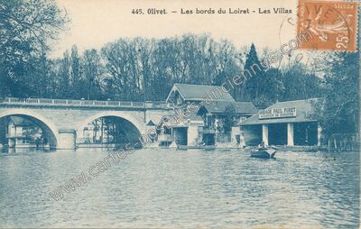 Carte postale ancienne Les bords du Loiret - Les Villas — Olivet (Loiret)