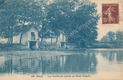 Carte postale ancienne Les bords du Loiret au Pont Cotelle — Olivet (Loiret)