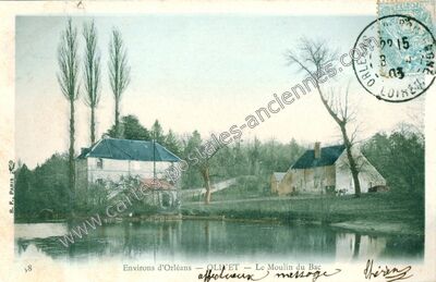 Carte postale ancienne Le Moulin du Bac — Olivet (Loiret)