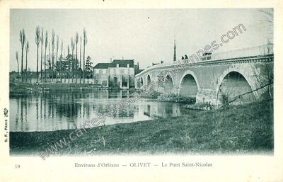 Carte postale ancienne Le Pont Saint-Nicolas — Olivet (Loiret)