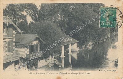 Carte postale ancienne Garage Paul Foret — Olivet (Loiret)