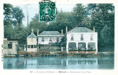Carte postale ancienne Restaurant Paul Foret — Olivet (Loiret)