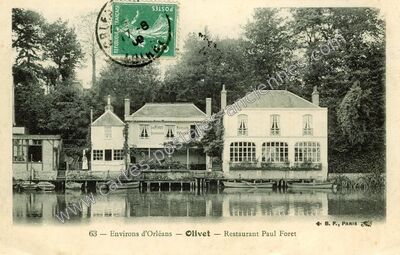 Carte postale ancienne Restaurant Paul Foret — Olivet (Loiret)