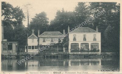 Carte postale ancienne Restaurant Paul Foret — Olivet (Loiret)