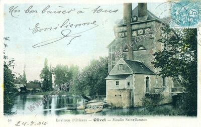 Carte postale ancienne Moulin Saint-Samson — Olivet (Loiret)