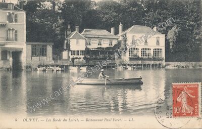 Carte postale ancienne Les Bords du Loiret. — Restaurant Paul Foret — Olivet (Loiret)