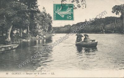 Carte postale ancienne Barque sur le Loiret — Olivet (Loiret)