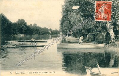 Carte postale ancienne Les Bords du Loiret — Olivet (Loiret)