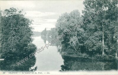 Carte postale ancienne Le Loiret vu du Pont — Olivet (Loiret)