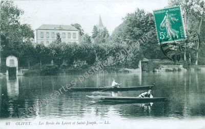 Carte postale ancienne Les Bords du Loiret et Saint-Joseph — Olivet (Loiret)