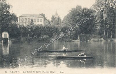 Carte postale ancienne Les Bords du Loiret et Saint-Joseph — Olivet (Loiret)