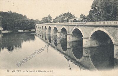 Carte postale ancienne Le Pont de l'Eldorado — Olivet (Loiret)