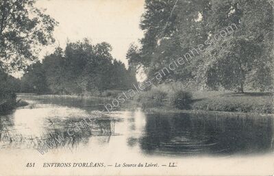 Carte postale ancienne La Source du Loiret — Orléans (Loiret)