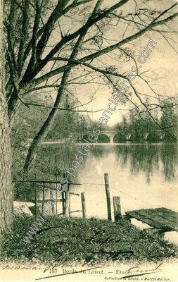 Carte postale ancienne Bords du Loiret. — Étude — Olivet (Loiret)