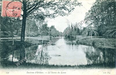 Carte postale ancienne La Source du Loiret — Orléans (Loiret)