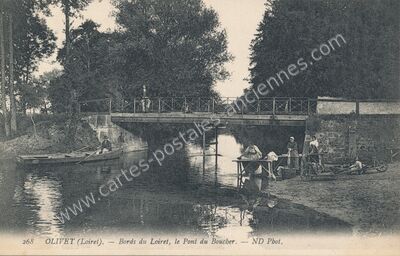 Carte postale ancienne Bords du Loiret, le Pont du Boucher — Olivet (Loiret)