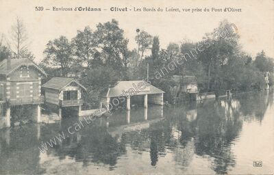 Carte postale ancienne Les Bords du Loiret, vue prise du Pont d'Olivet — Olivet (Loiret)
