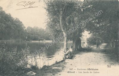 Carte postale ancienne Les bords du Loiret — Olivet (Loiret)
