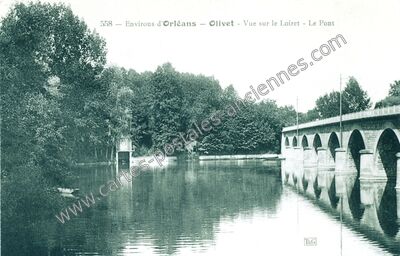 Carte postale ancienne Vue sur le Loiret - Le Pont — Olivet (Loiret)