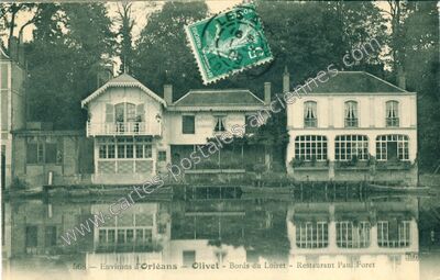 Carte postale ancienne Bords du Loiret - Restaurant Paul Foret — Olivet (Loiret)