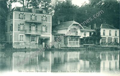 Carte postale ancienne Bords du Loiret - Restaurant Paul Foret — Olivet (Loiret)