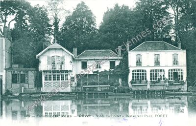 Carte postale ancienne Bords du Loiret - Restaurant PAUL FORET — Olivet (Loiret)