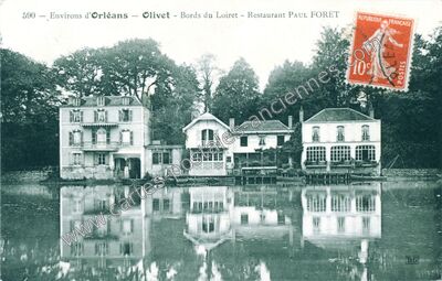 Carte postale ancienne Bords du Loiret - Restaurant Paul Foret — Olivet (Loiret)