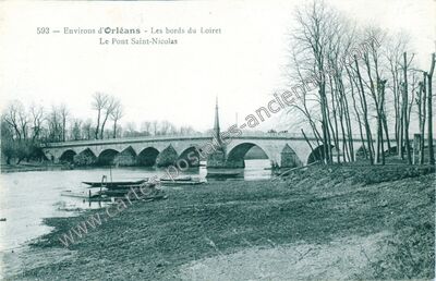 Carte postale ancienne Les bords du Loiret Le Pont Saint-Nicolas — Saint-Pryvé-Saint-Mesmin (Loiret)