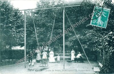 Carte postale ancienne Jardin du Prado, FORTEPAULE Restaurateur — Olivet (Loiret)