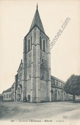 Carte postale ancienne Environs d'Orléans - L'Église — Olivet (Loiret)