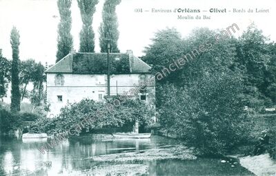 Carte postale ancienne Moulin du Bac — Olivet (Loiret)