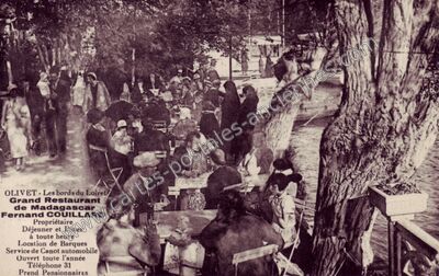 Carte postale ancienne Les bords du Loiret Grand Restaurant de Madagascar Fernand COUILLARD Propriétaire… — Olivet (Loiret)
