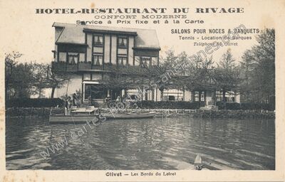 Carte postale ancienne Hôtel-Restaurant du Rivage — Olivet (Loiret)