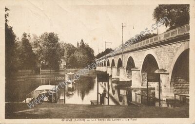 Carte postale ancienne Les bords du Loiret - Le Pont — Olivet (Loiret)