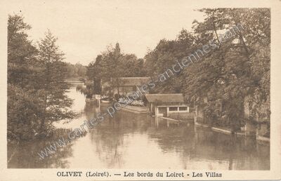 Carte postale ancienne Les bords du Loiret - Les Villas — Olivet (Loiret)