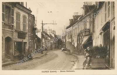 Carte postale ancienne Route Nationale — Olivet (Loiret)
