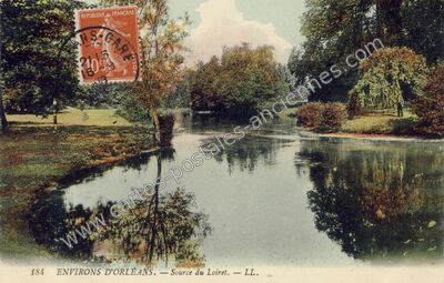 Carte postale ancienne Source du Loiret — Orléans (Loiret)