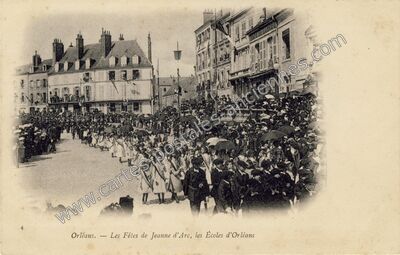 Carte postale ancienne Les Fêtes de Jeanne d'Arc, les Écoles — Orléans (Loiret)