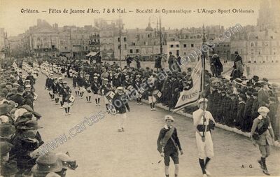 Carte postale ancienne Fêtes de Jeanne d'Arc, 7 & 8 Mai. - Société de Gymnastique - L'Arago Sport Orléanais — Orléans (Loiret)