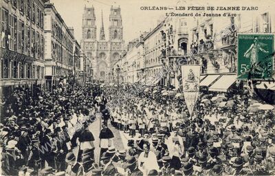 Carte postale ancienne Les Fêtes de Jeanne d'Arc L'Étendard de Jeanne d'Arc — Orléans (Loiret)