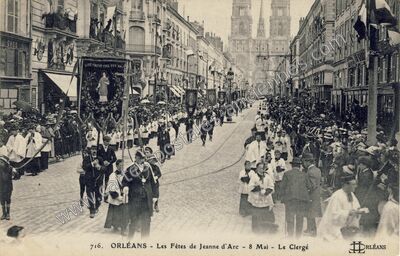 Carte postale ancienne Les Fêtes de Jeanne d'Arc - 8 Mai - Le Clergé — Orléans (Loiret)