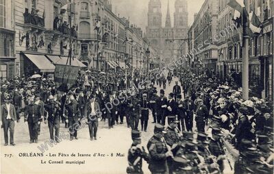 Carte postale ancienne Les Fêtes de Jeanne d'Arc - 8 Mai Le Conseil municipal — Orléans (Loiret)