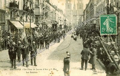 Carte postale ancienne Les Fêtes de Jeanne d'Arc - 8 Mai - Les Sociétés — Orléans (Loiret)