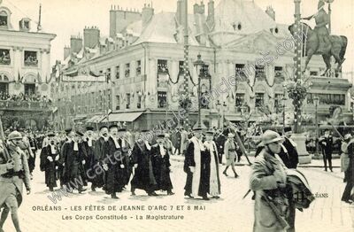 Carte postale ancienne Les Fêtes de Jeanne d'Arc 7 et 8 Mai / Les Corps Constitués - La Magistrature — Orléans (Loiret)