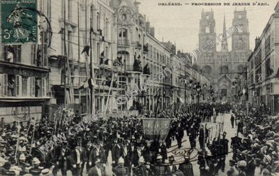 Carte postale ancienne Procession de Jeanne d'Arc — Orléans (Loiret)