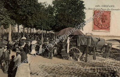 Carte postale ancienne Le Marché aux Puces (Le Guenaire — Orléans (Loiret)